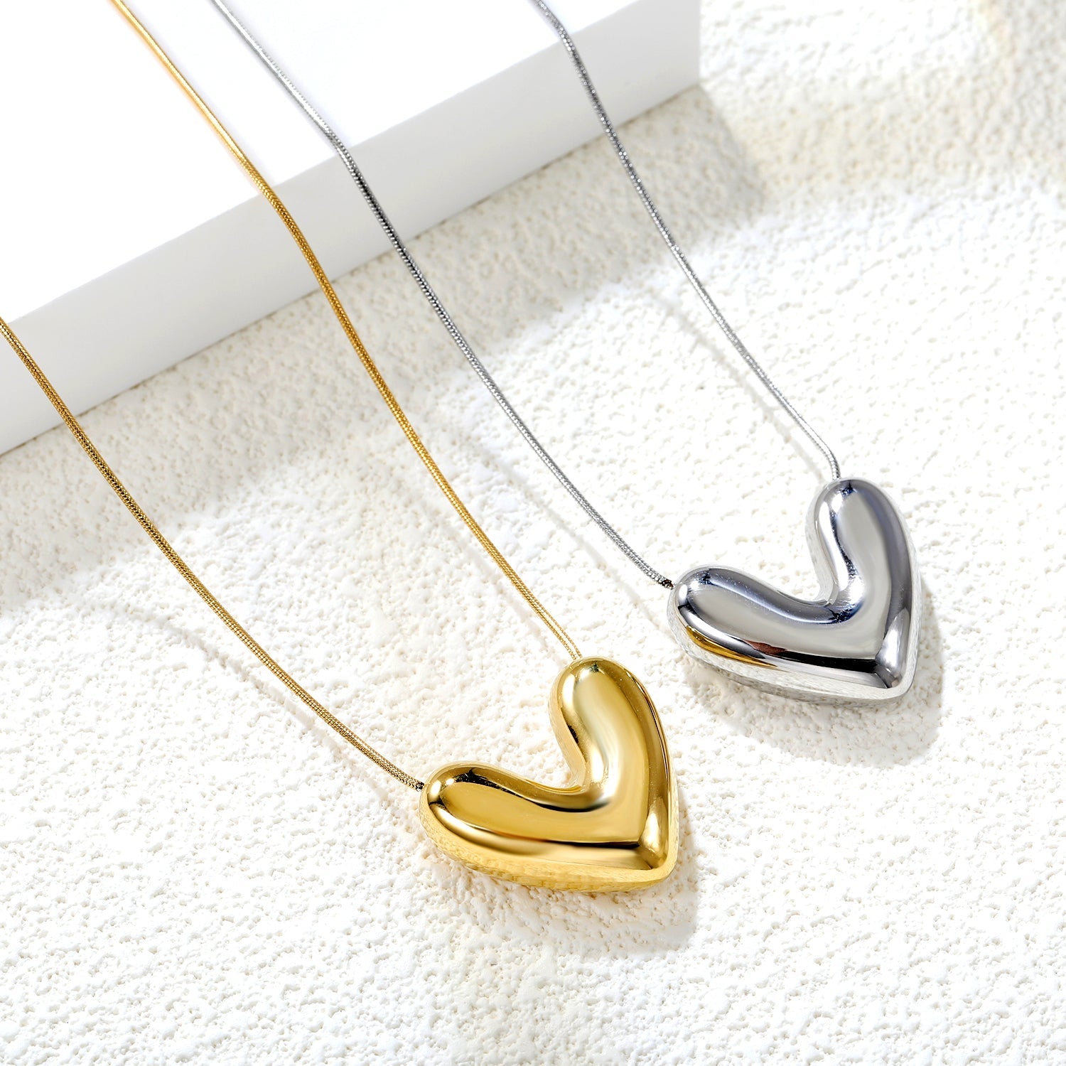 25*22mm heart pendant necklace 40+5cm asonjewelry