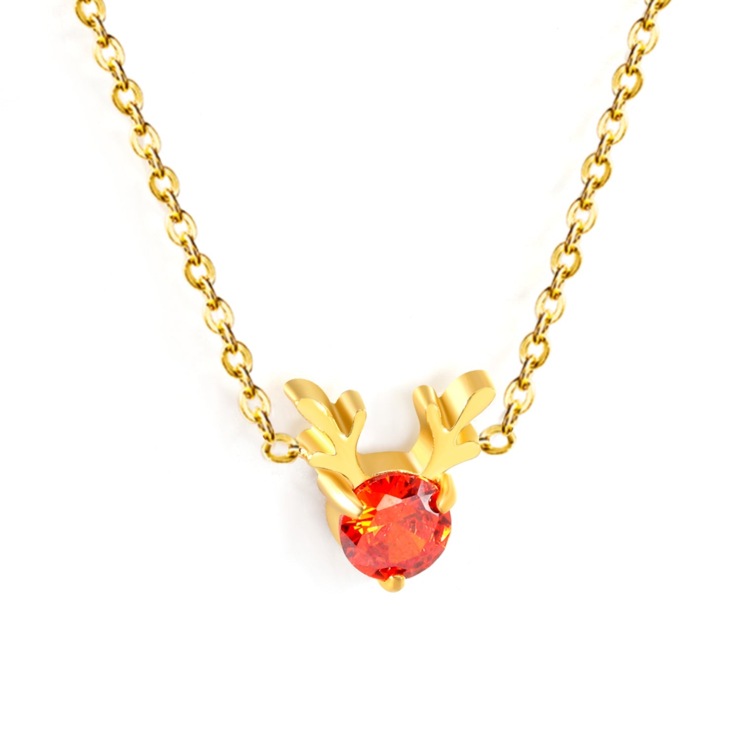 Children's Christmas Moose Antler Necklace Gold asonjewelry