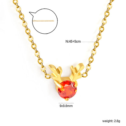 Children's Christmas Moose Antler Necklace Gold asonjewelry