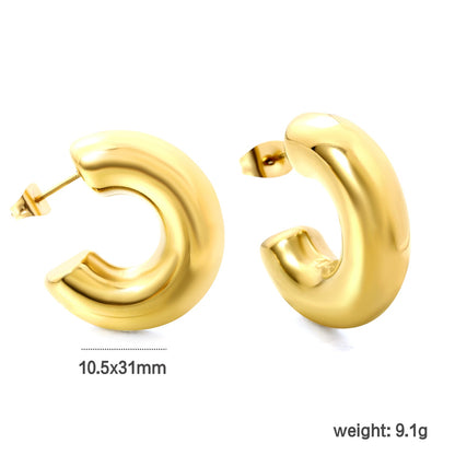 C-shaped earrings 10.5*31mm asonjewelry