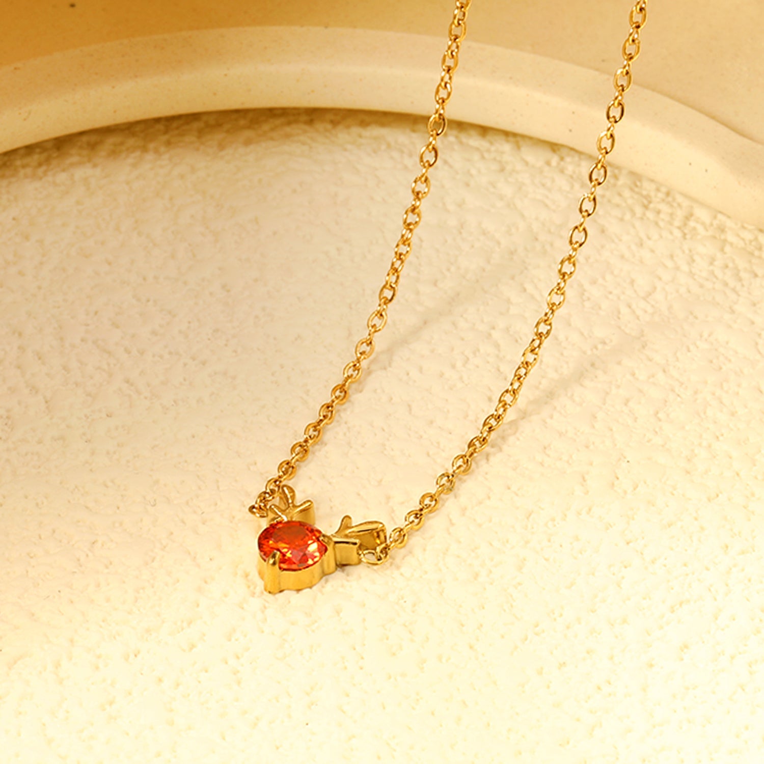 Children's Christmas Moose Antler Necklace Gold asonjewelry