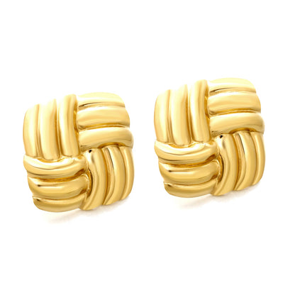 Square Knitted Earrings 21*21mm Gold Color asonjewelry