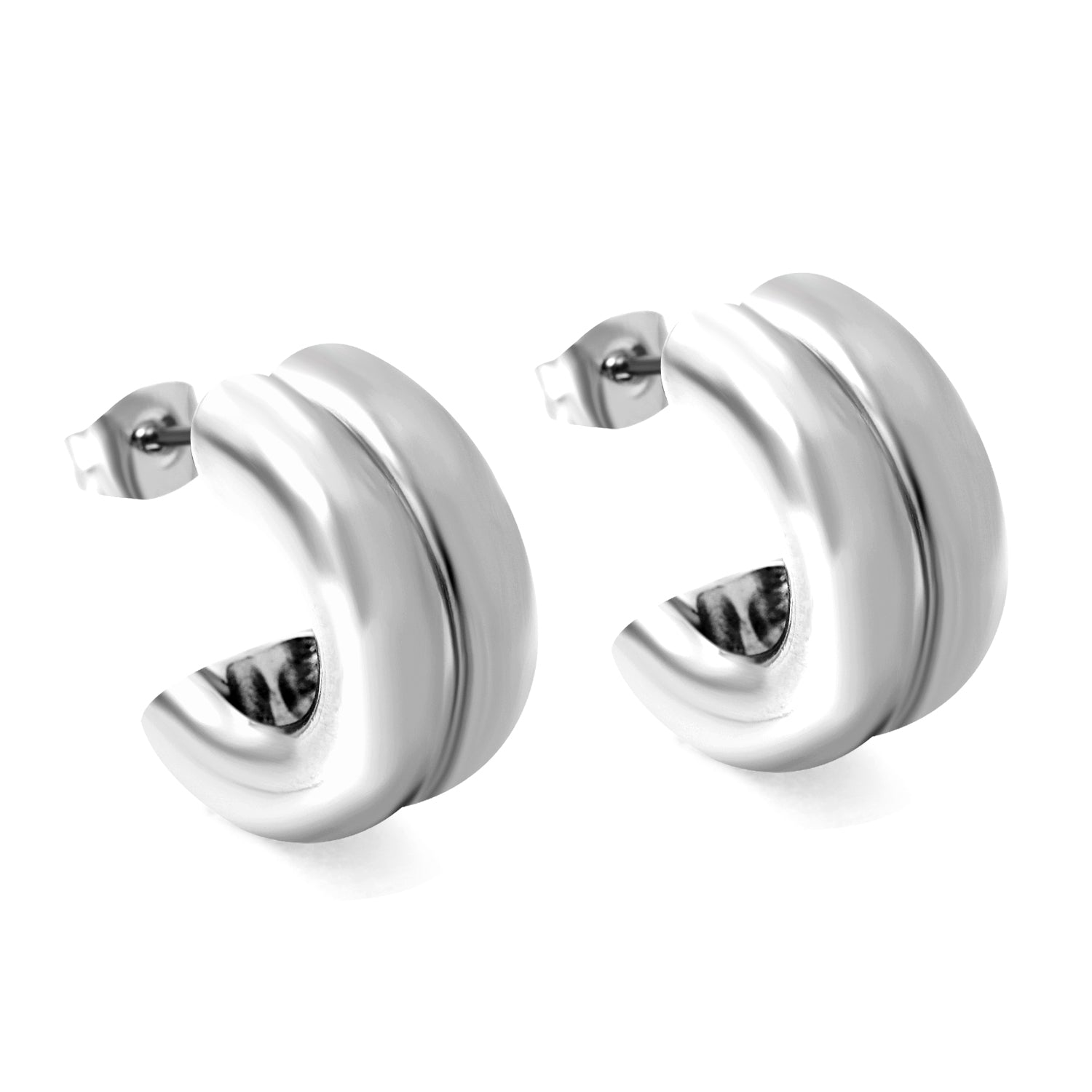 Double C-shaped Earrings 9*15.4mm asonjewelry