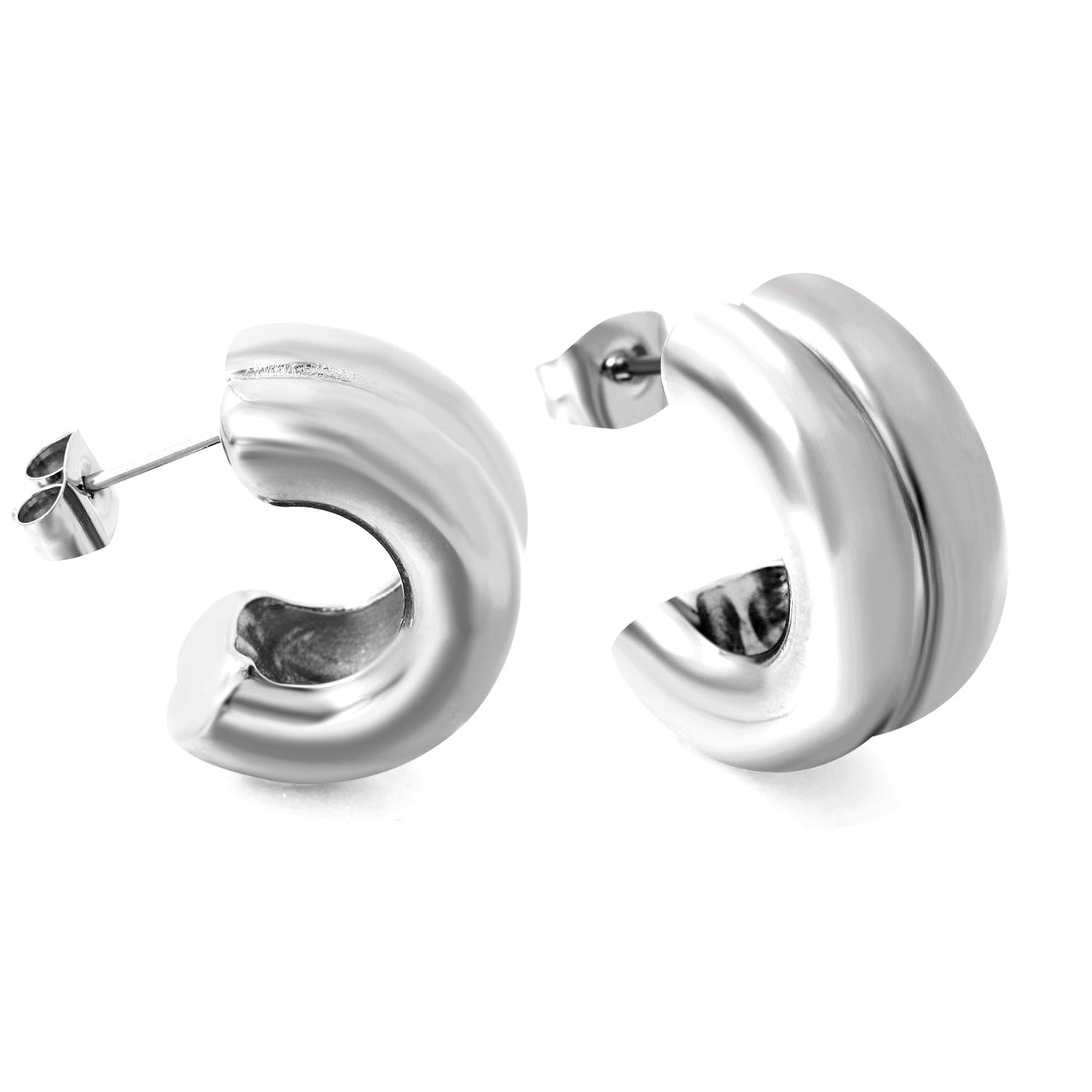 Double C-shaped Earrings 9*15.4mm asonjewelry