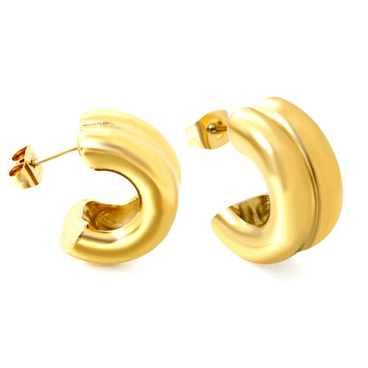 Double C-shaped Earrings 9*15.4mm asonjewelry