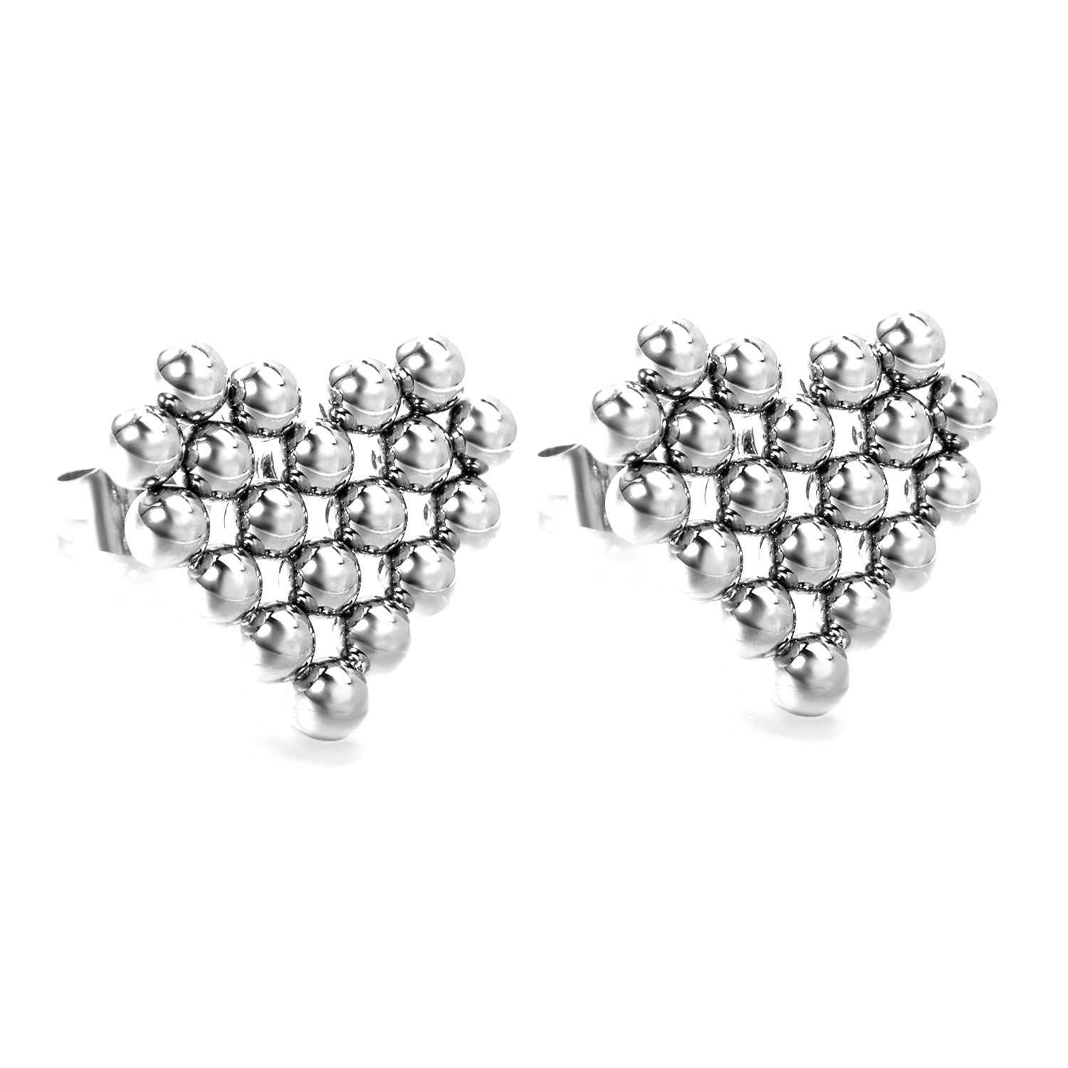 Heart Shaped Steel Bead Earrings 17*14.4mm asonjewelry