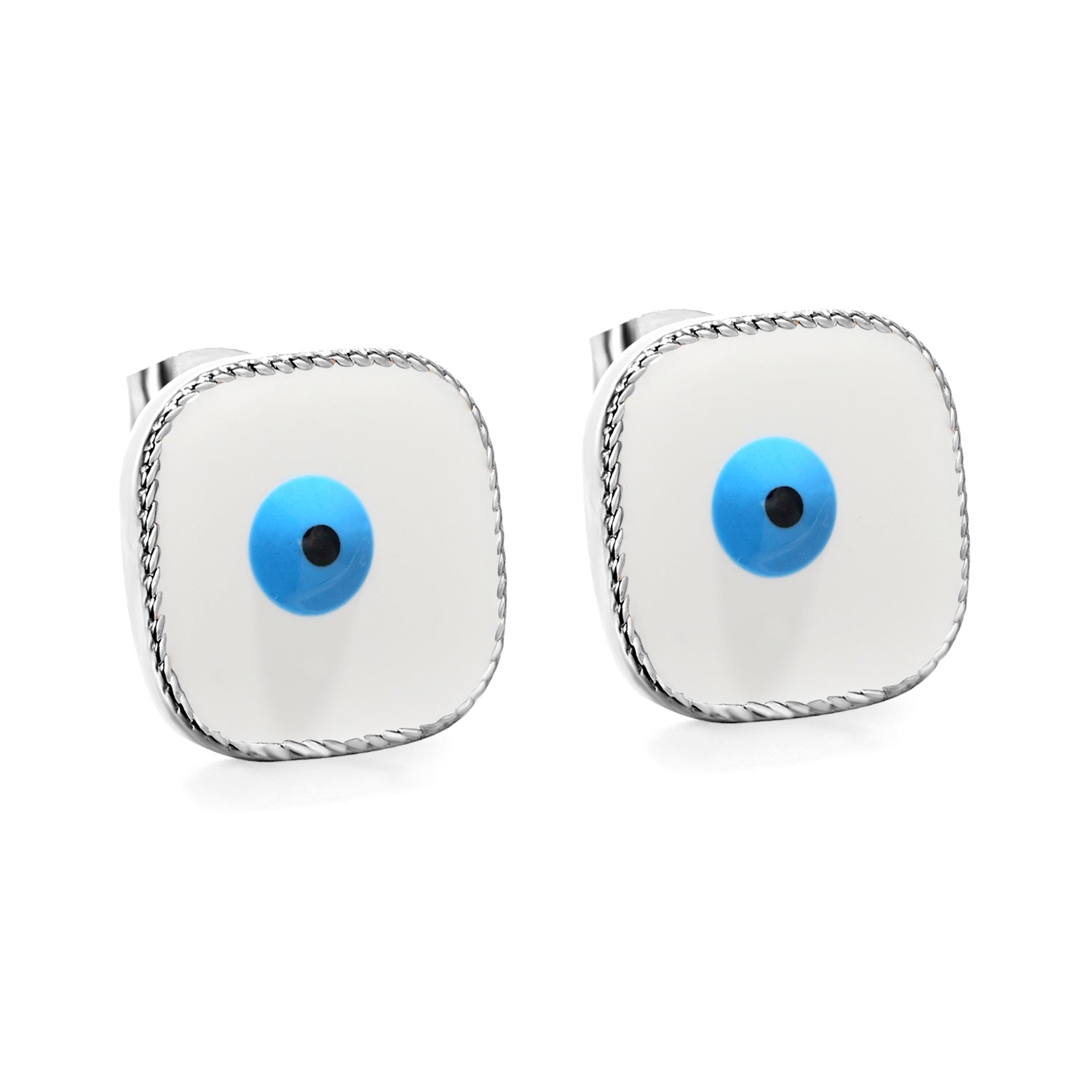 Lace Square with Multi-color Eyelets Multi-color Bottom Oil Drop Earrings 16.5*16.5mm asonjewelry