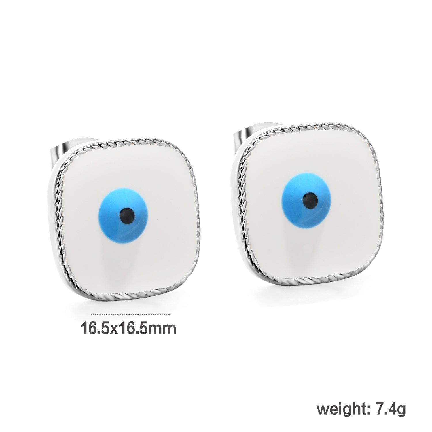 Lace Square with Multi-color Eyelets Multi-color Bottom Oil Drop Earrings 16.5*16.5mm asonjewelry