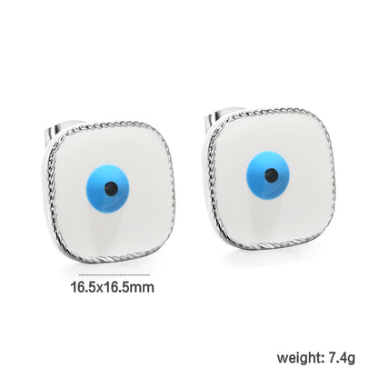 Lace Square with Multi-color Eyelets Multi-color Bottom Oil Drop Earrings 16.5*16.5mm asonjewelry