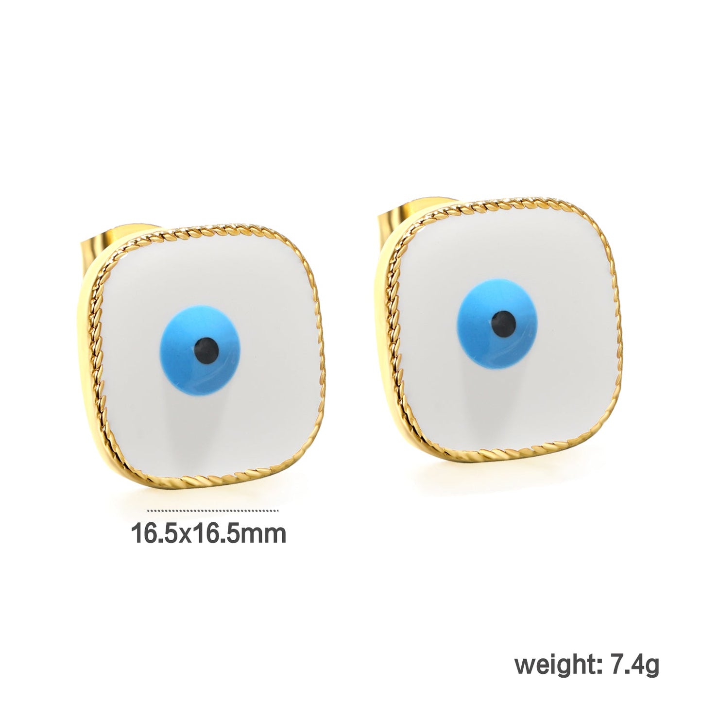 Lace Square with Multi-color Eyelets Multi-color Bottom Oil Drop Earrings 16.5*16.5mm asonjewelry