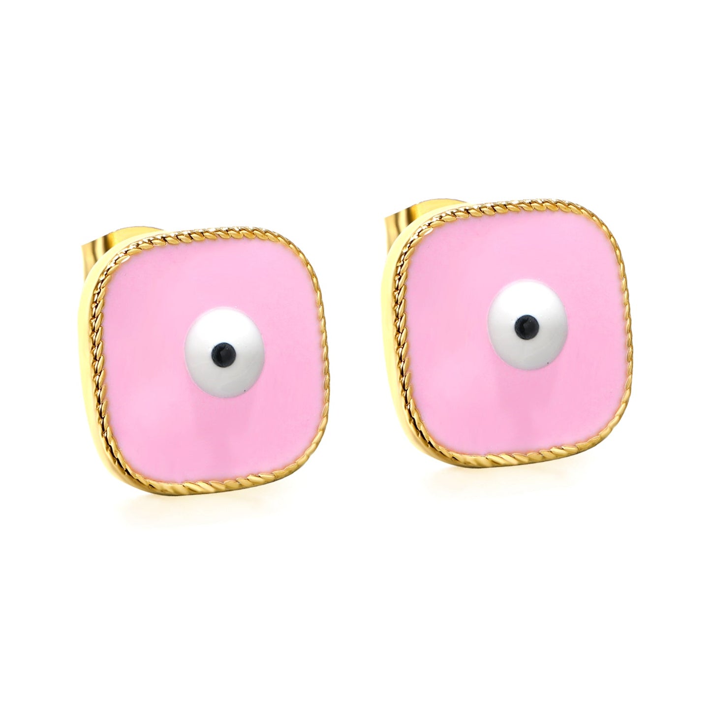 Lace Square with Multi-color Eyelets Multi-color Bottom Oil Drop Earrings 16.5*16.5mm asonjewelry