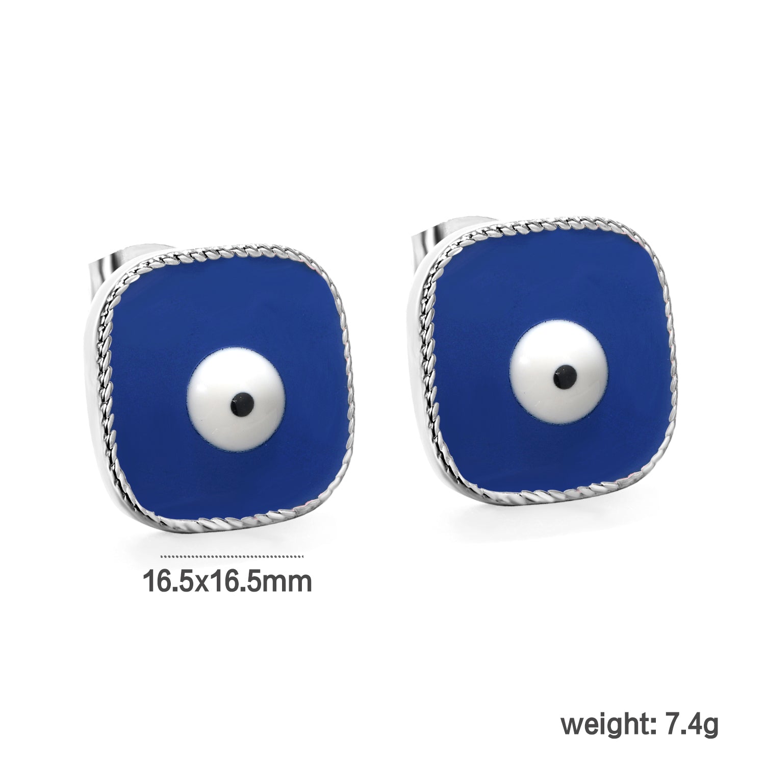 Lace Square with Multi-color Eyelets Multi-color Bottom Oil Drop Earrings 16.5*16.5mm asonjewelry