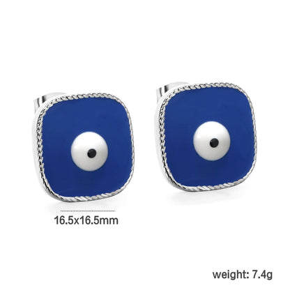 Lace Square with Multi-color Eyelets Multi-color Bottom Oil Drop Earrings 16.5*16.5mm asonjewelry