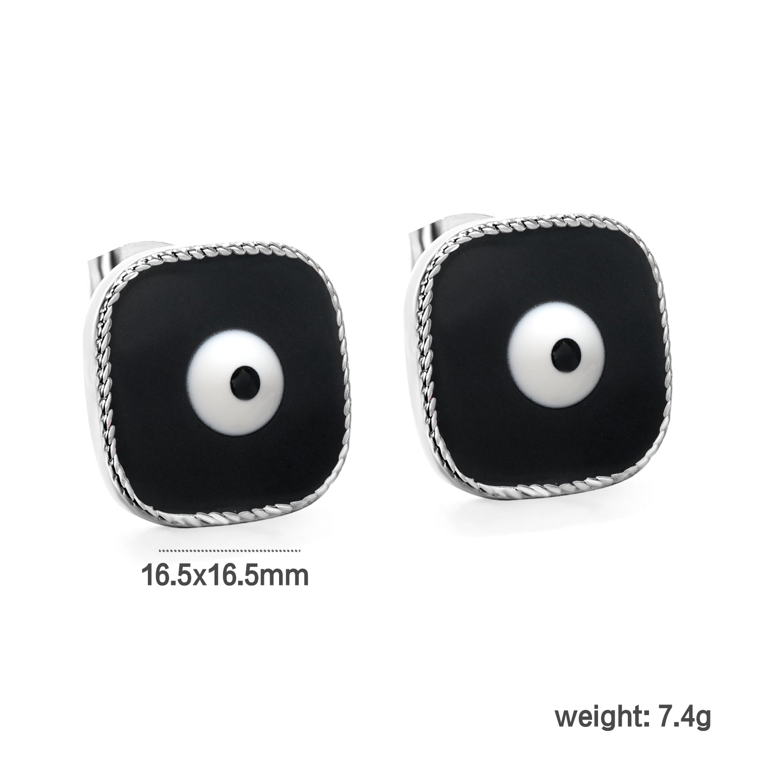 Lace Square with Multi-color Eyelets Multi-color Bottom Oil Drop Earrings 16.5*16.5mm asonjewelry