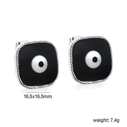 Lace Square with Multi-color Eyelets Multi-color Bottom Oil Drop Earrings 16.5*16.5mm asonjewelry