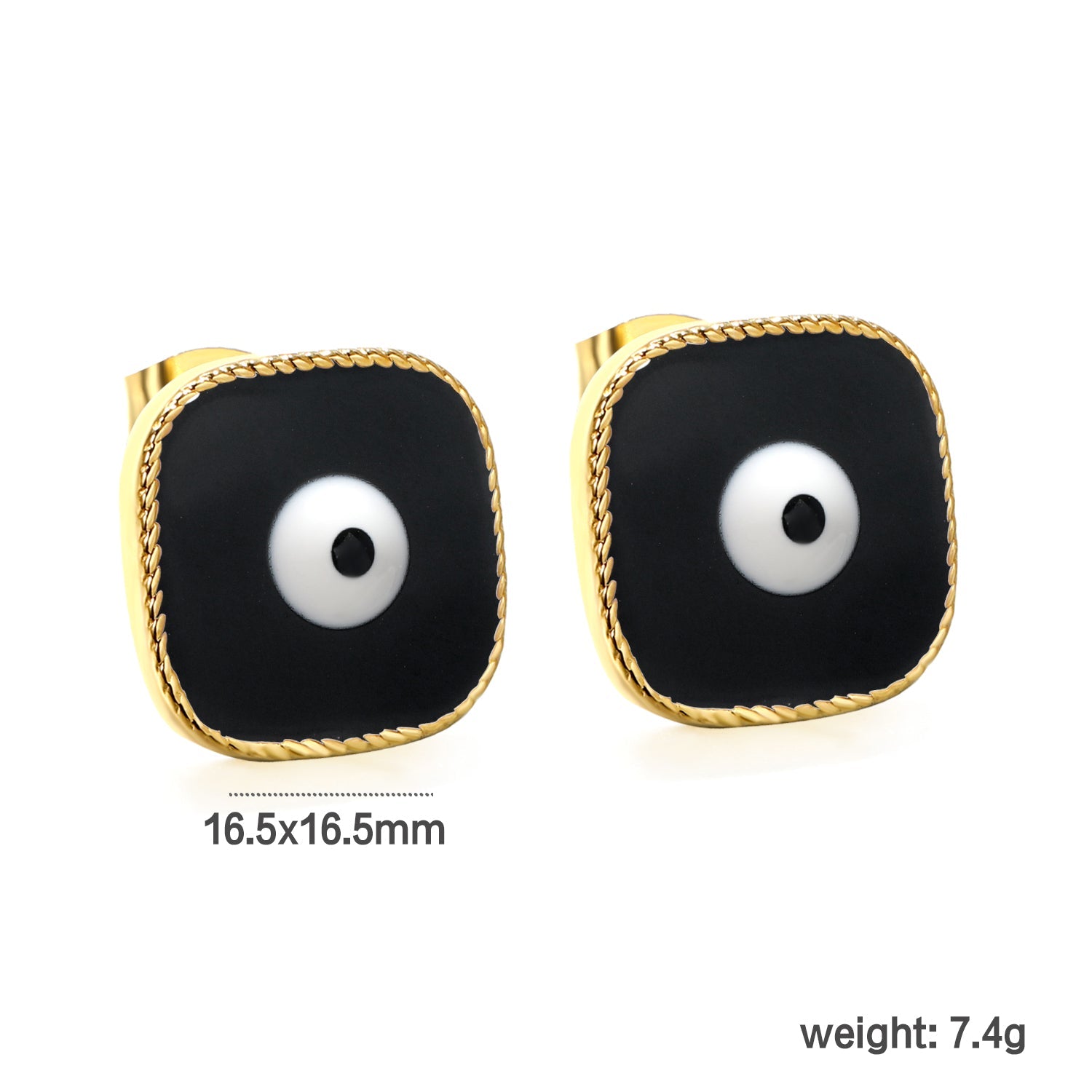 Lace Square with Multi-color Eyelets Multi-color Bottom Oil Drop Earrings 16.5*16.5mm asonjewelry