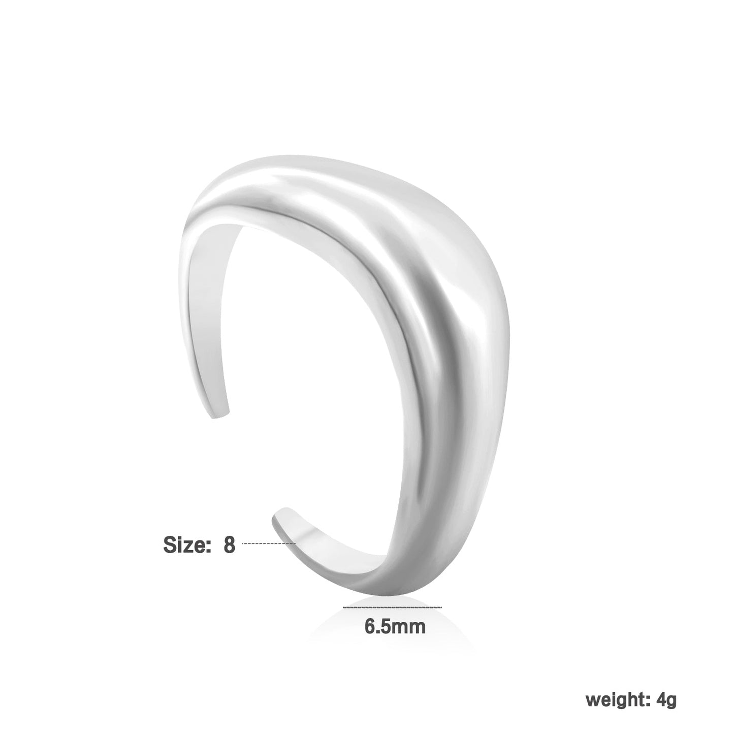 6.5mm Height Split Design Steel/Gold Plated Stylish Ring asonjewelry