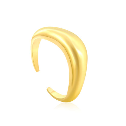 6.5mm Height Split Design Steel/Gold Plated Stylish Ring asonjewelry