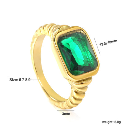 Oversized green diamonds on a threaded band ring. asonjewelry