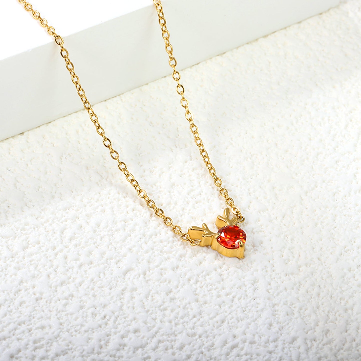 Children's Christmas Moose Antler Necklace Gold asonjewelry