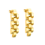 8*26.3mm 4-section bracelet stud earrings gold color