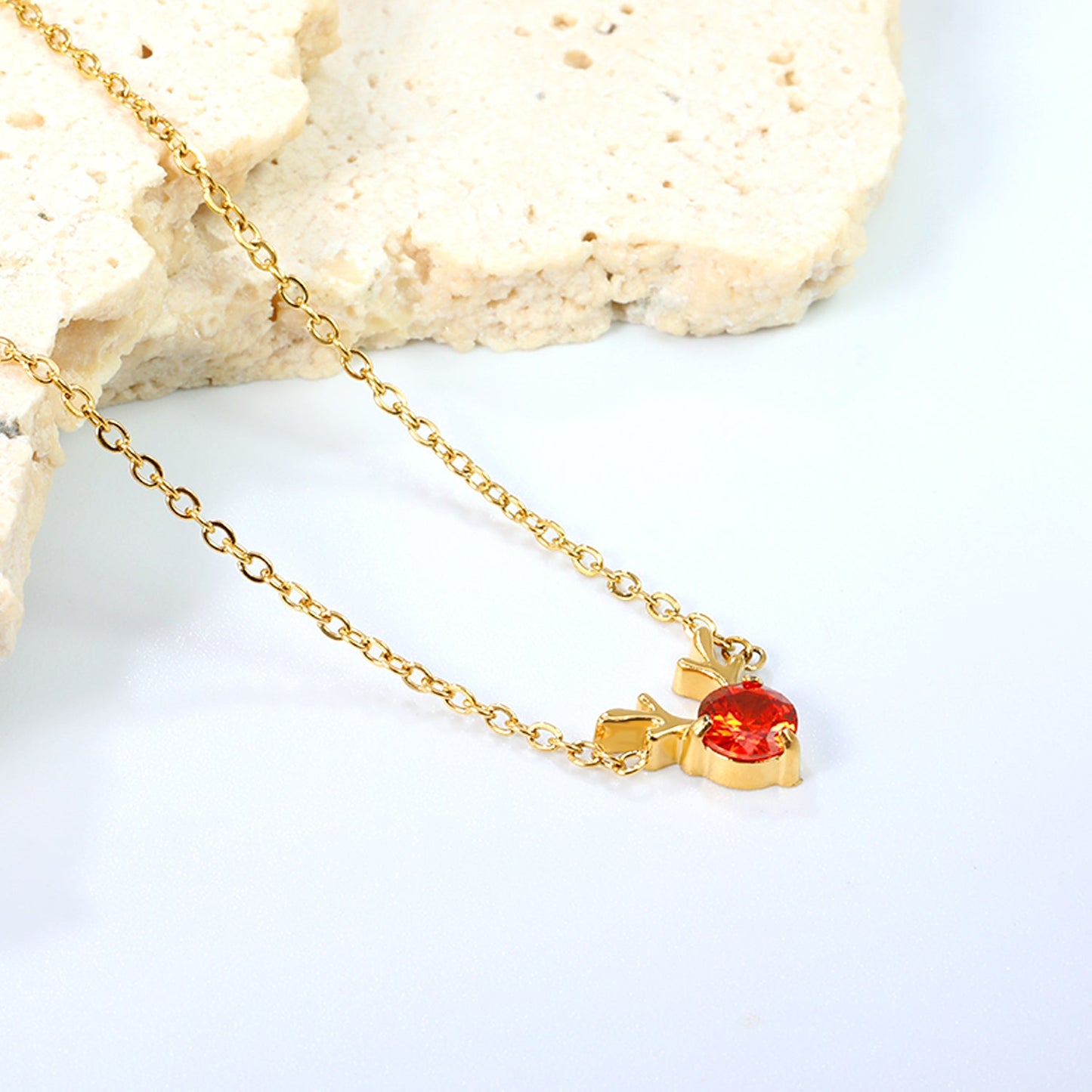 Children's Christmas Moose Antler Necklace Gold asonjewelry