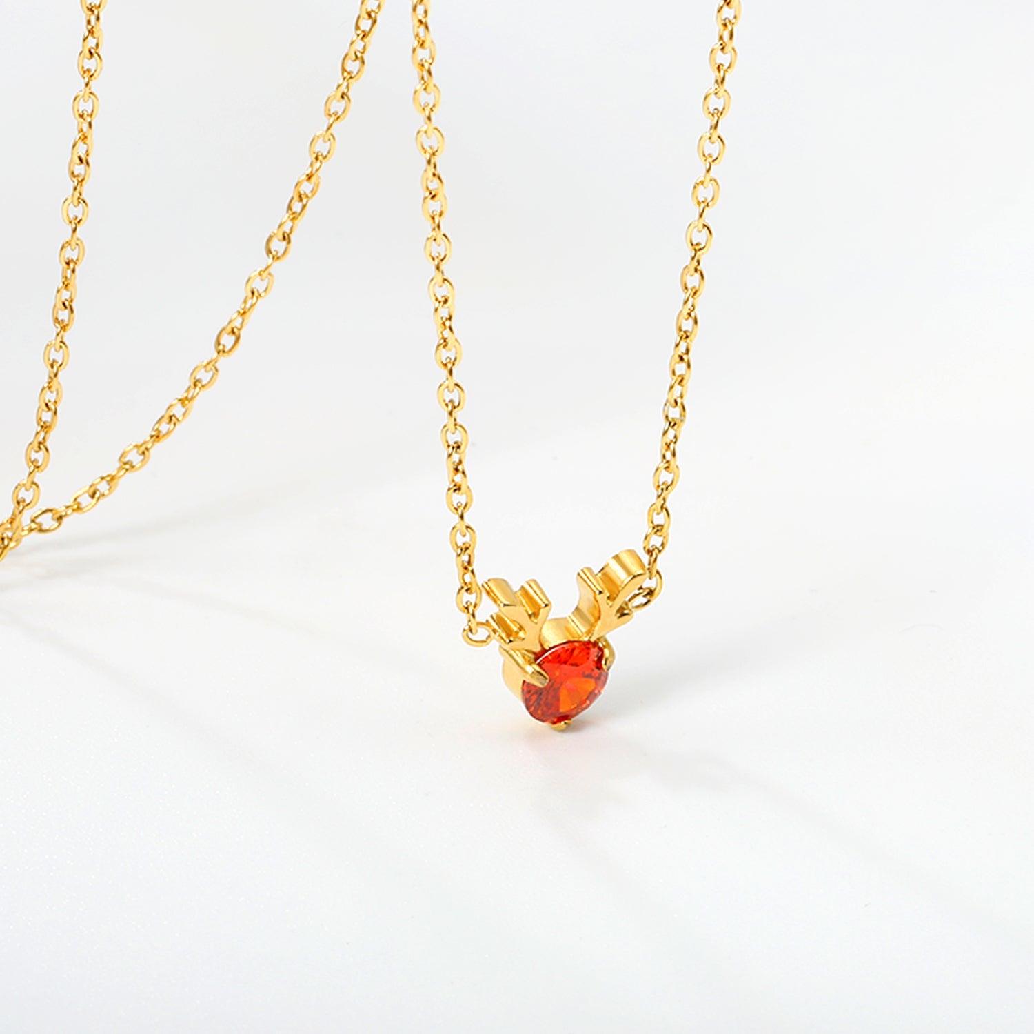 Children's Christmas Moose Antler Necklace Gold asonjewelry