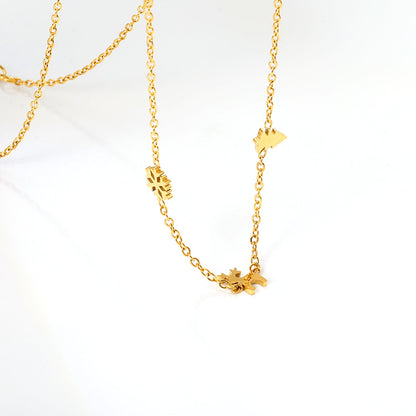 Children's Christmas Moose + Christmas Tree + Snowflake Necklace Gold asonjewelry