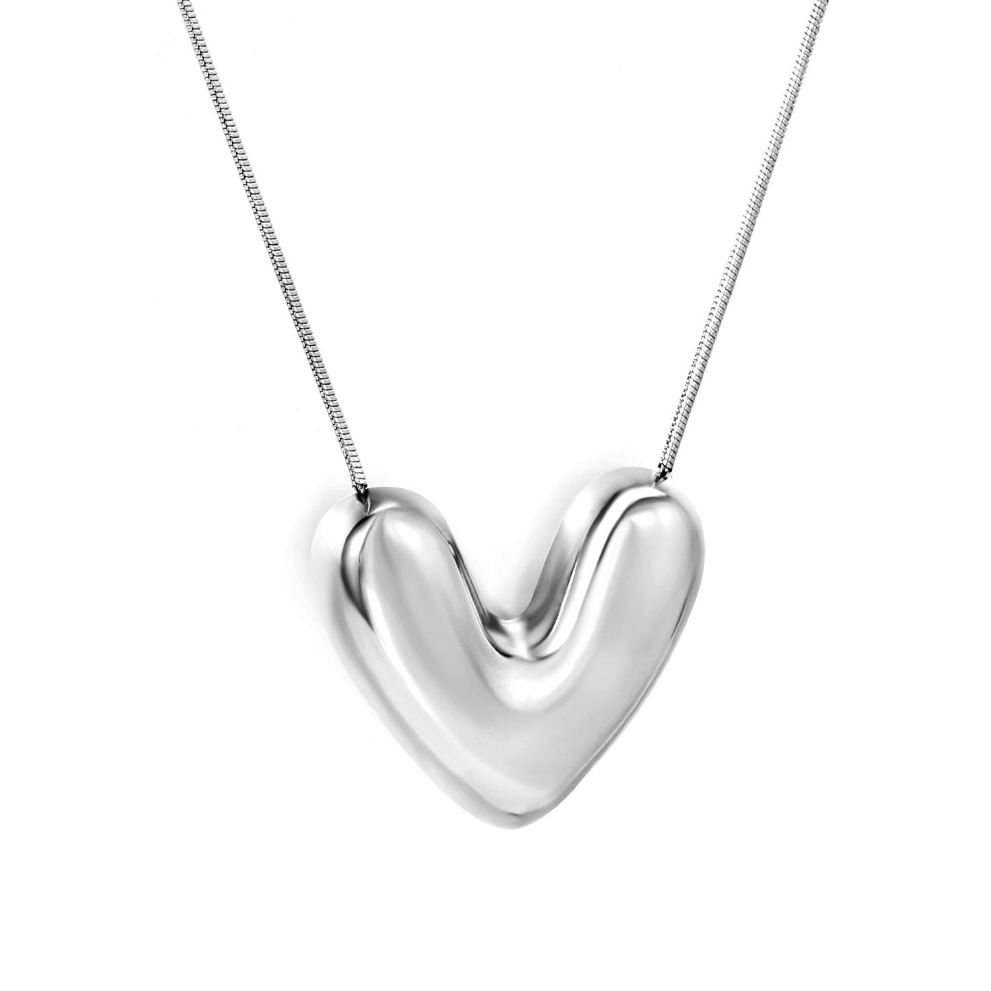 25*22mm heart pendant necklace 40+5cm asonjewelry