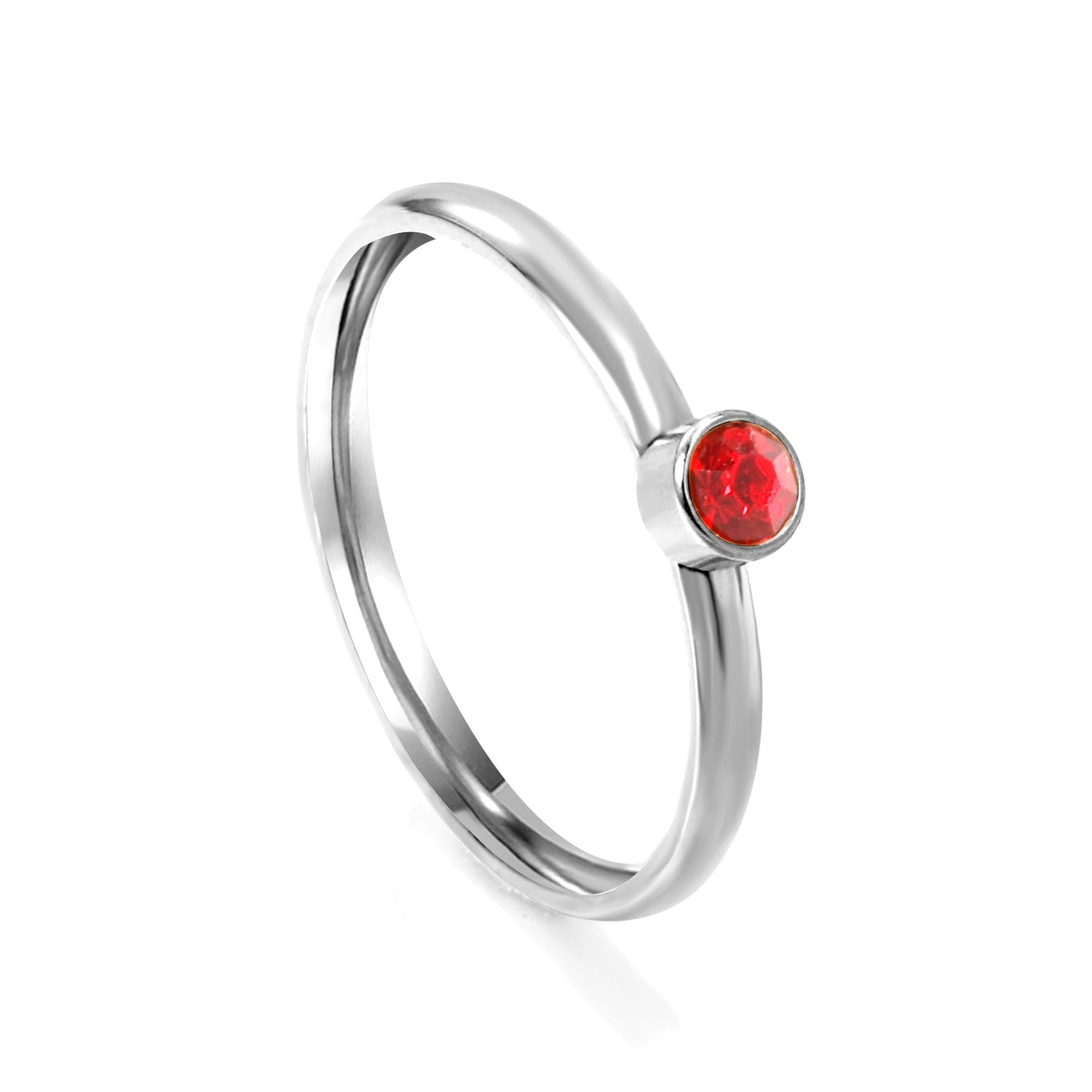 Minimalist band with incoming red diamonds asonjewelry
