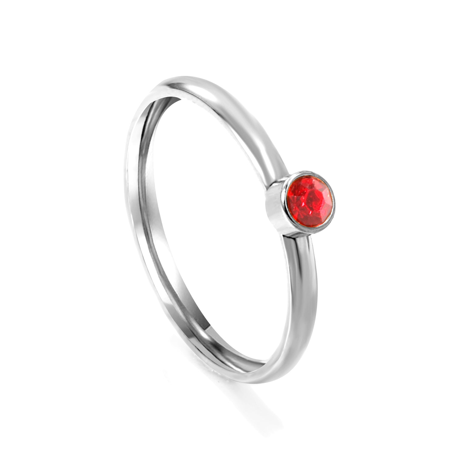 Minimalist band with incoming red diamonds asonjewelry