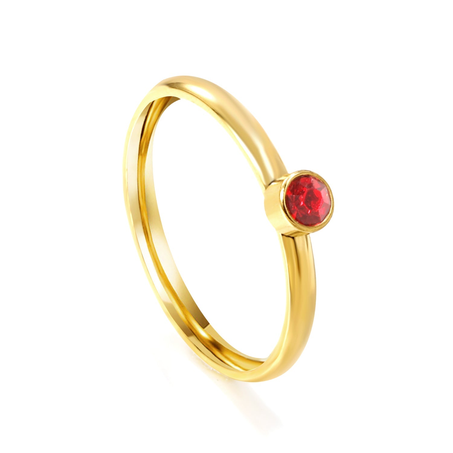 Minimalist band with incoming red diamonds asonjewelry