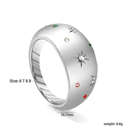 Exaggerated Mixed Color Diamond Design Ring asonjewelry