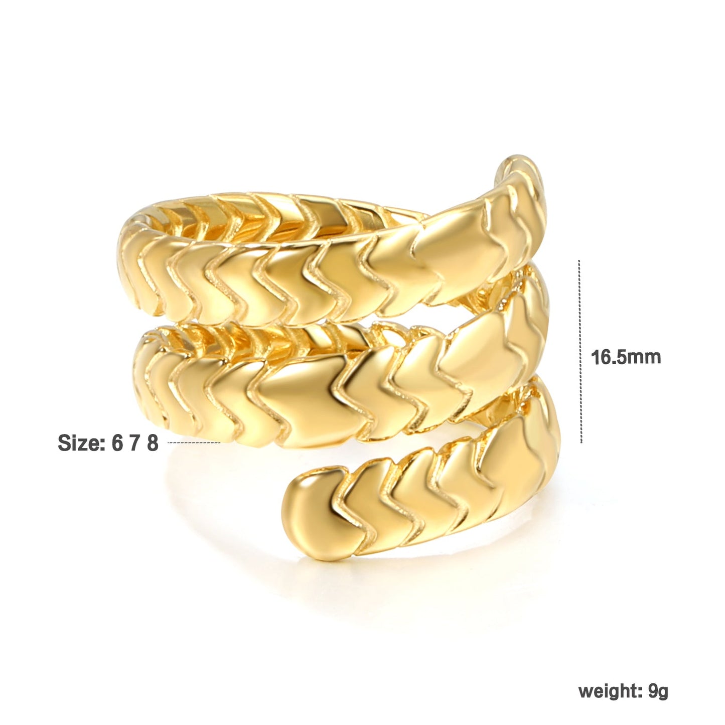 Classic Patterned Triple Swivel Ring asonjewelry