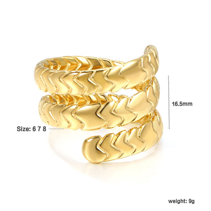 Classic Patterned Triple Swivel Ring asonjewelry