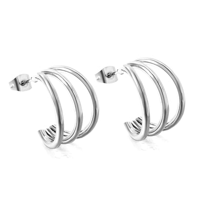 3-Layer C-ring Earrings 2.0*20mm asonjewelry