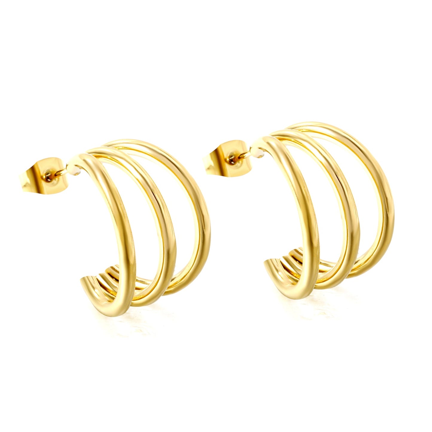 3-Layer C-ring Earrings 2.0*20mm asonjewelry
