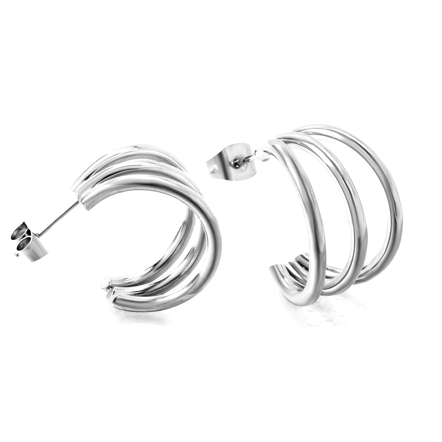 3-Layer C-ring Earrings 2.0*20mm asonjewelry
