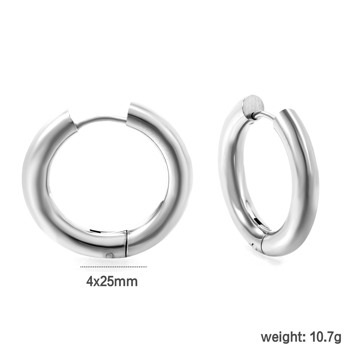 4x25mm Circle Earrings asonjewelry