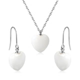 12.6*12.6mm Heart White Natural Stone Set