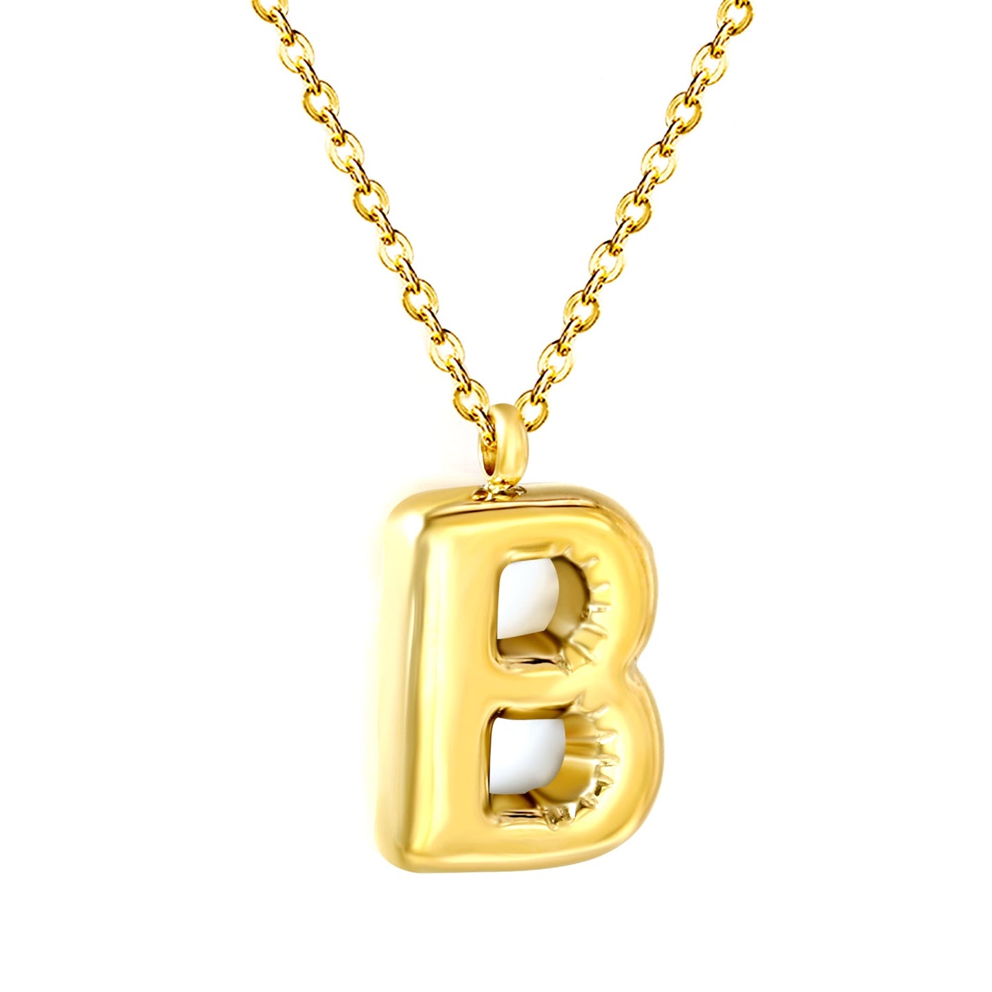A~Z Bubble Letter Pendant Necklace 45+5cm asonjewelry