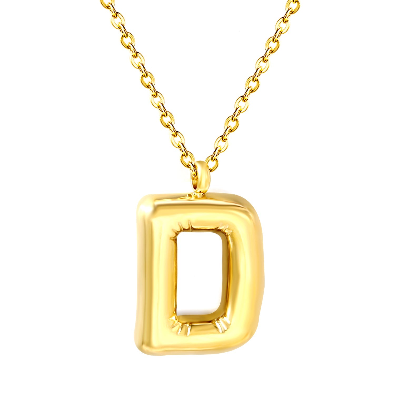A~Z Bubble Letter Pendant Necklace 45+5cm asonjewelry