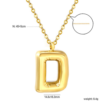 A~Z Bubble Letter Pendant Necklace 45+5cm asonjewelry