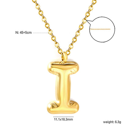 A~Z Bubble Letter Pendant Necklace 45+5cm asonjewelry