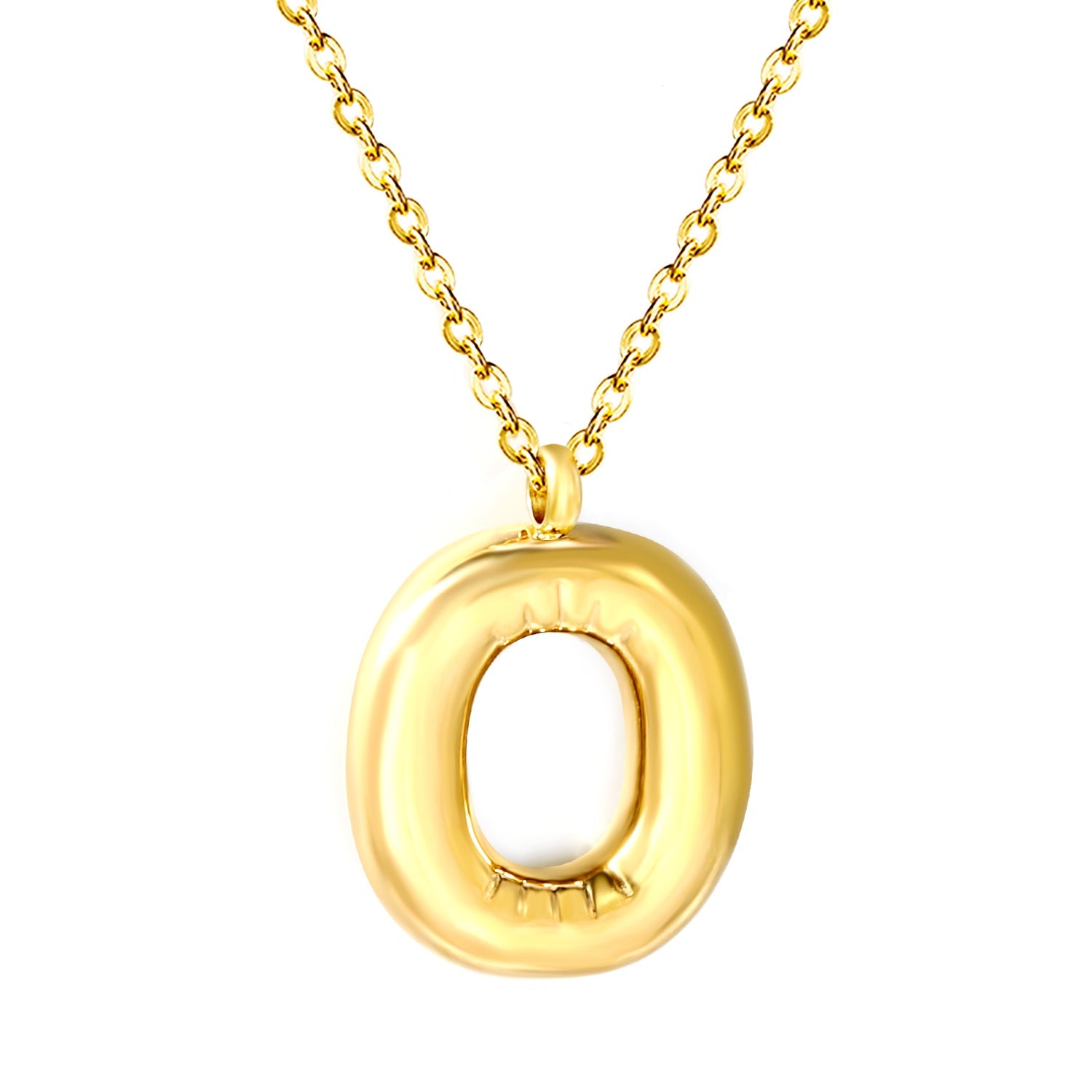 A~Z Bubble Letter Pendant Necklace 45+5cm asonjewelry