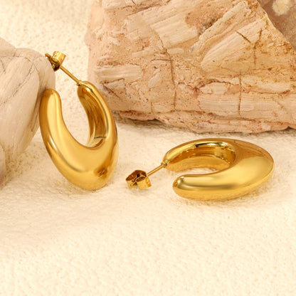 Hollow fat U-shaped earrings 22*25mm gold color asonjewelry