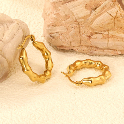 Hollow opening rounded cabochon earring clasp 24.7mm gold color asonjewelry