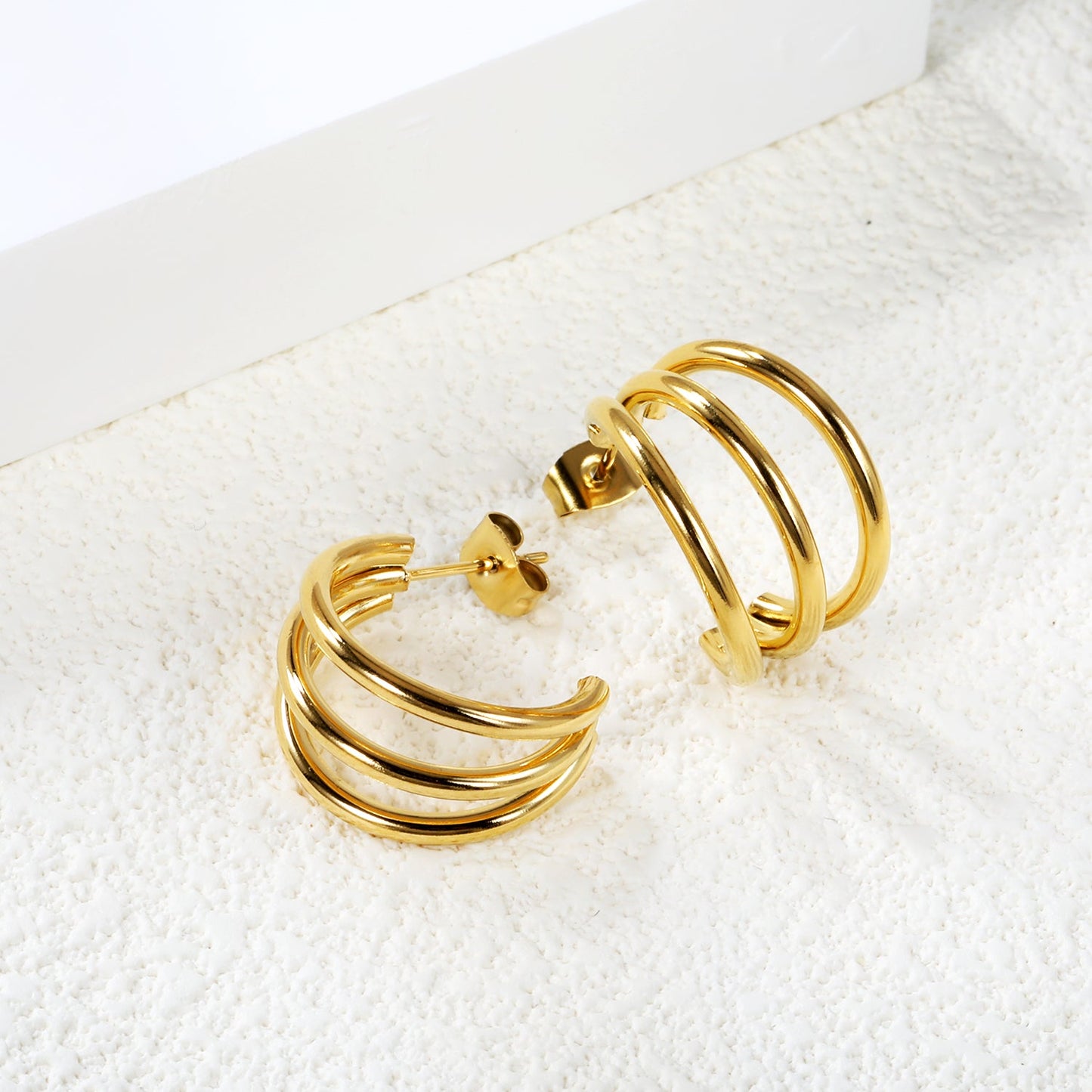 3-Layer C-ring Earrings 2.0*20mm asonjewelry