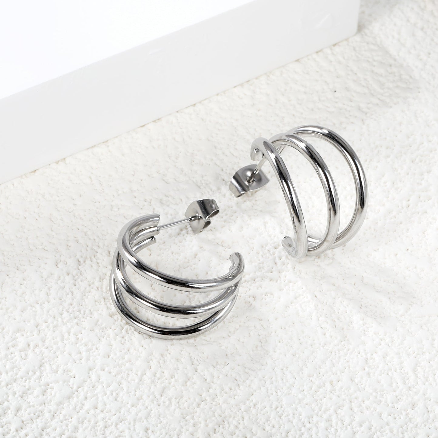 3-Layer C-ring Earrings 2.0*20mm asonjewelry