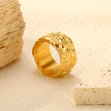 12.5mm Octagonal Pearl-Embellished Steel/Gold Tone Ring